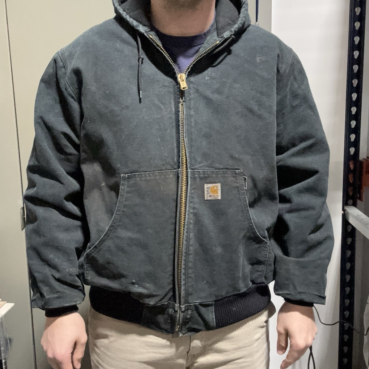 Carhartt ダークグレー ボンバージャケット Carhartt Jacket Men's Extra Large Black J140 Y2K Grunge Skater