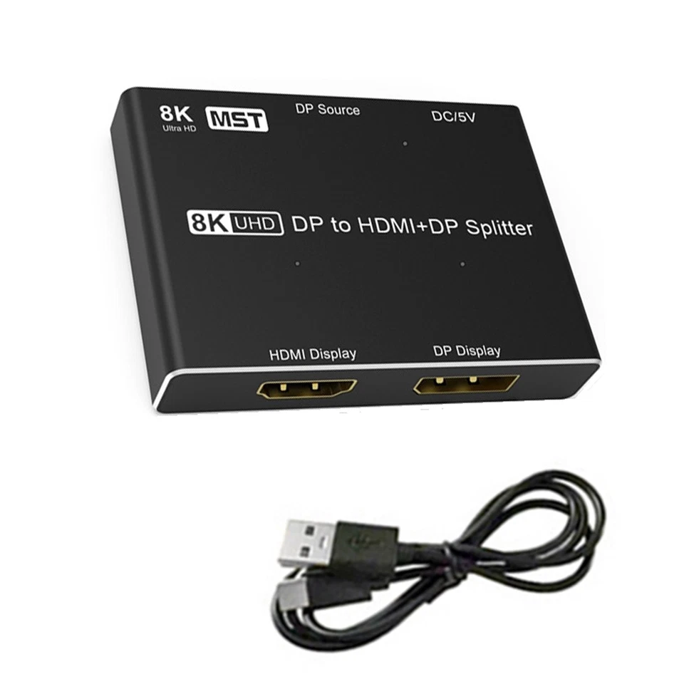 DisplayPort Splitter 8K DP to DP+HDMI Splitter 8K30Hz 4K120Hz MST SST HDR 4:2:2 - Image 4 of 4