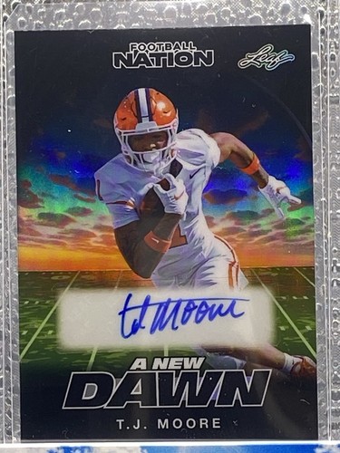 T.J. Moore 2025 Leaf Football Nation A New Dawn Auto #1/1