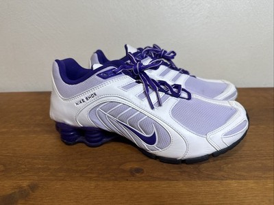 Nike Shox Navina Running Shoes Womens 7.5 White Purple Grey Trainers 356918-550