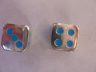 1 PAIR .999   LUCKY BLUE CRAPS SILVER DICE 2 EACH  WEIGHS -1oz  GAMING+ GOLD