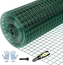 48" x 50' Green Chicken Wire Fencing, 19 Gauge Green Wire Fence, 1"x1" Mesh S...