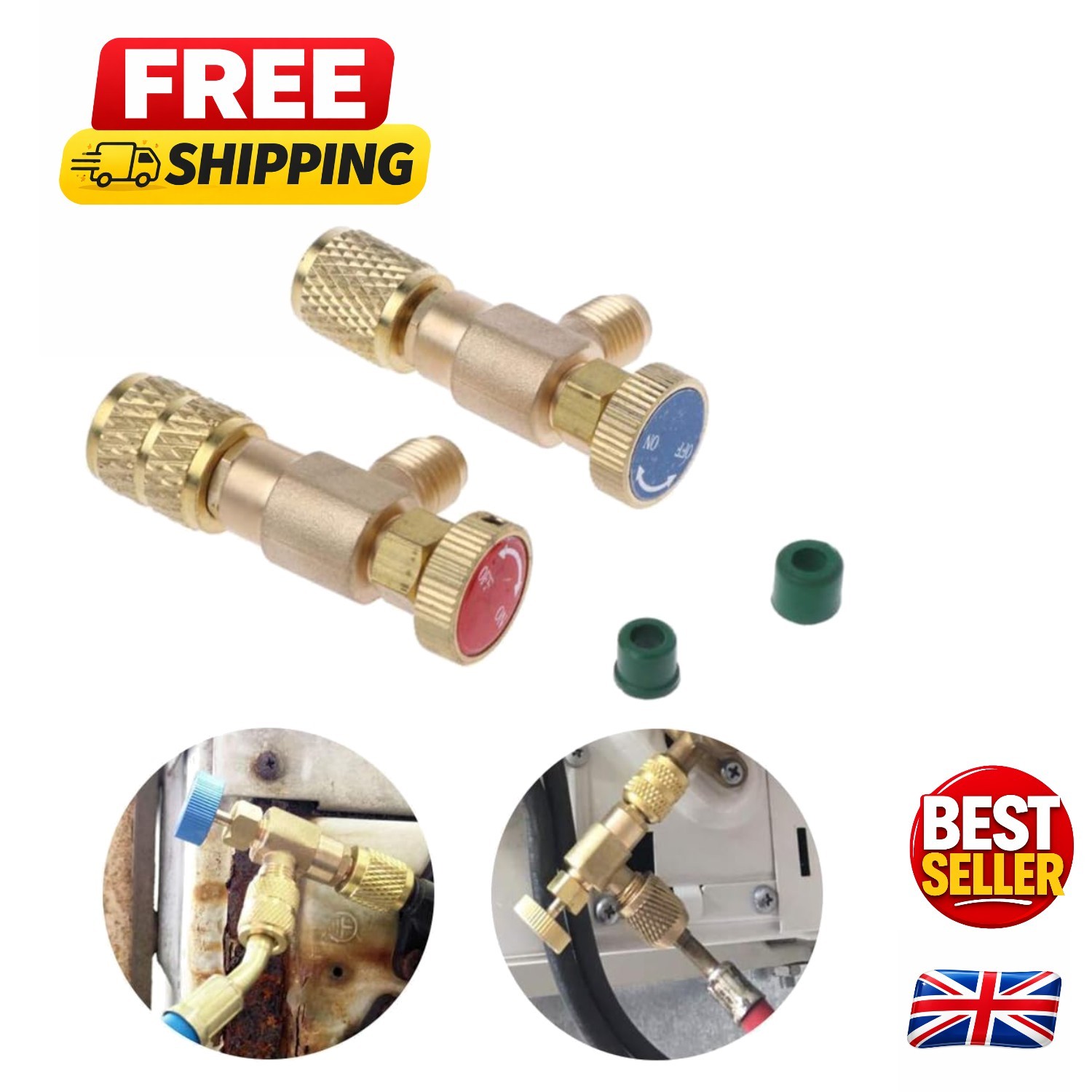 Efficient Refrigerant Filling with 2PCS Copper Quick Couplers for R410A/R22