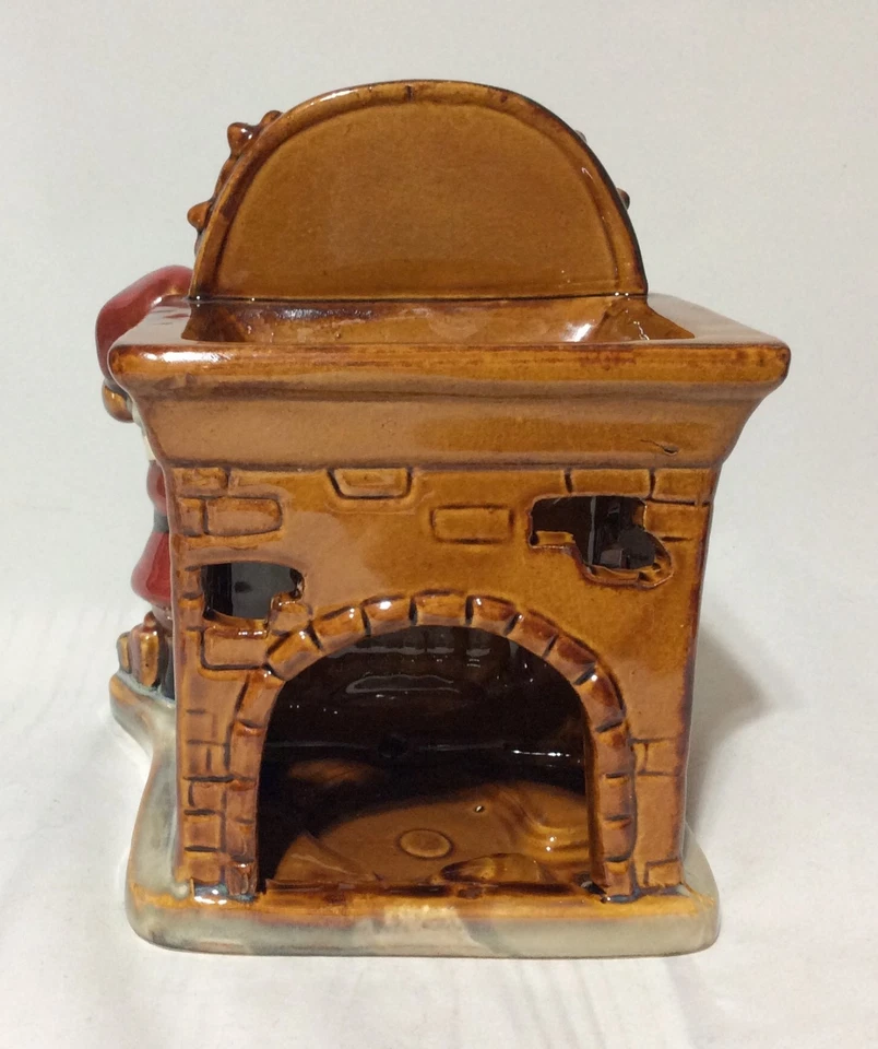🎅🎄 Vintage YANKEE CANDLE Chimenea Abrigo SANTA Navidad Tarta Cera Quemador 🎅🎄 Foto 3 de 4