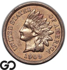 1909 Indian Head Cent Penny, Bright Red Luster, Choice BU++ RD