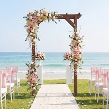 7 FT Garden Arch Wooden Arbor Outdoor Wood Trellis for Climbing Plant