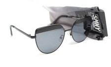 SMNY by Steve Madden Matte Black Browline Sunglasses w Case 100 UV 37038SMN001