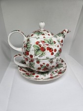 Teatime - Xystos - Fine bone china - Strawberry - Teapot for one