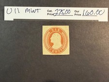 US Scott # U 11 Mint Cut Square SCV $ 275.00