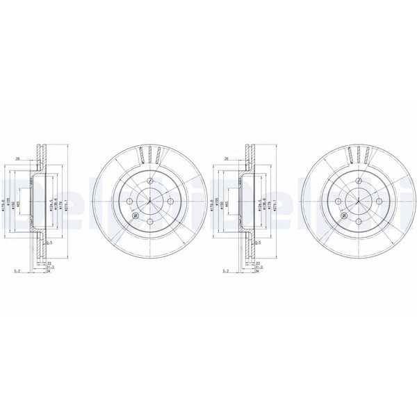 2X Delphi Bremsscheiben 280Mm BelÜFtet Vorne Passend FüR Seat Cordoba Ibiza-image