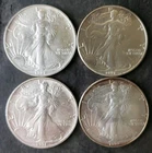 Three 1991 and One 1992 $1 American Silver Eagle Dollars