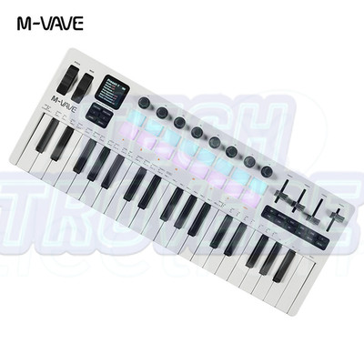 M-VAVE SMK-37 PRO 37-Key MIDI Keyboard 16 RGB Drum Pads Wireless 3.5mm Sound