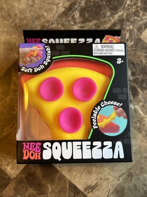 NeeDoh SQUEEZA Pizza Squeeze Toy ORANGE Crust Fidget Squishy Genuine