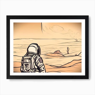 Lost On A Planet Kunstdruck gerahmt mit gerahmtem Wandbild Poster Leinwanddruck Bild