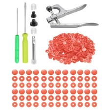 Plastic Snaps Fasteners with Snap Pliers, 150 Set T5 Button Kit Watermelon Red