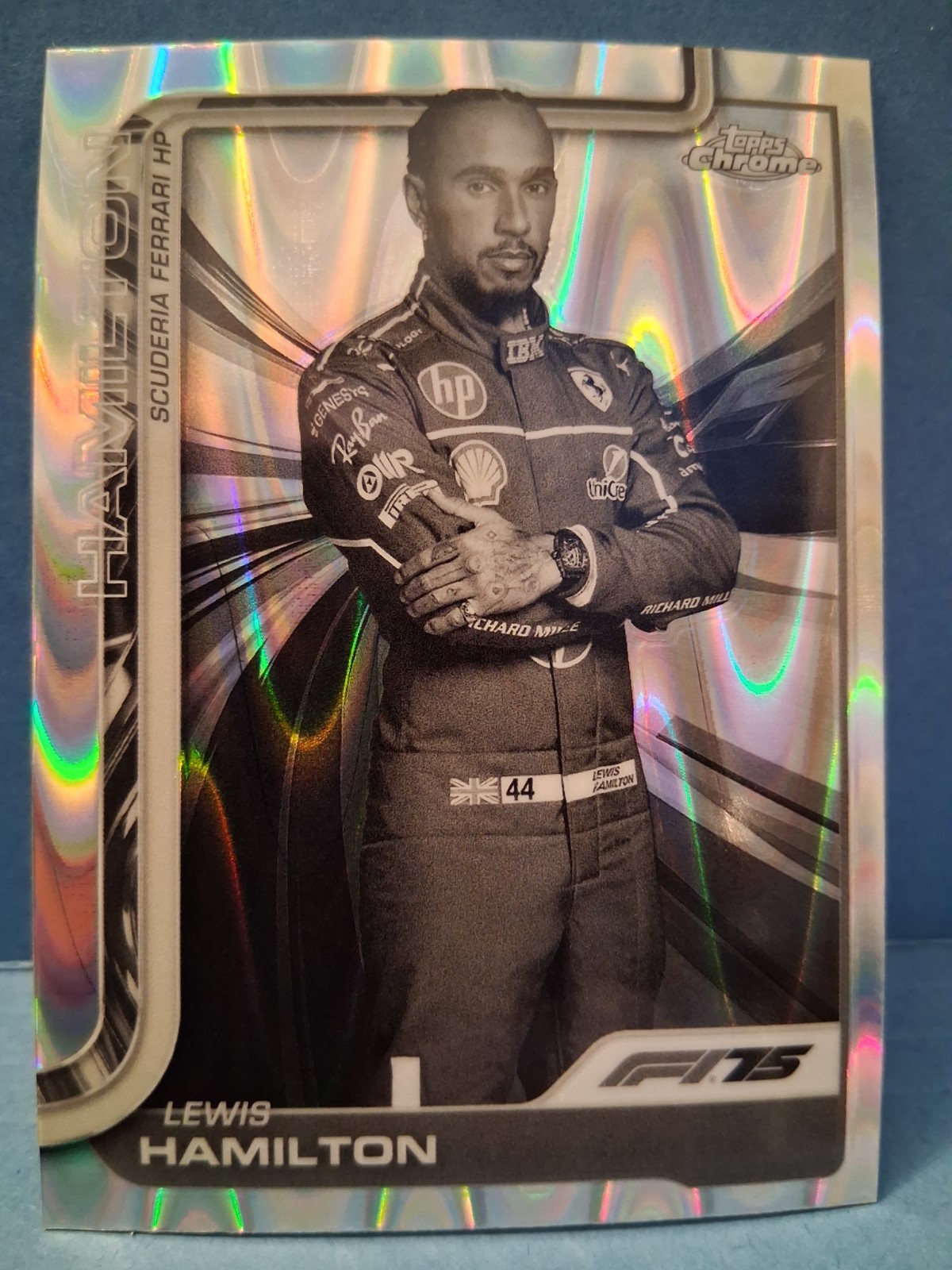 2025 Topps Chrome Formula 1 - Lewis Hamilton #4 -Black & White RayWave Refractor