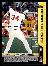2011 Topps Opening Day Spot the Error - David Ortiz #5 Boston Red Sox