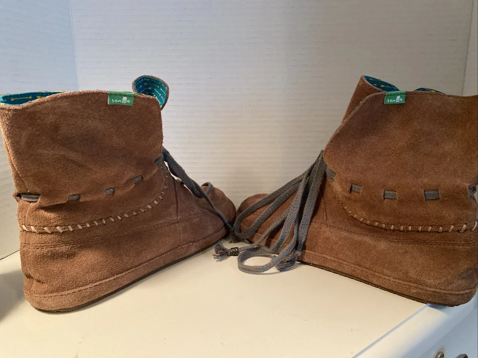 Botas plegables de cuero Sanuk Soulshine para mujer talla 7 Foto 3 de 4