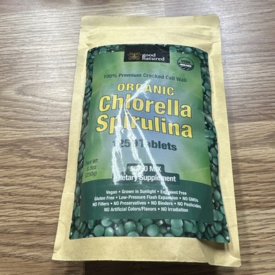 Good Natured Organic Spirulina Chlorella 50/50 Mix 1250 Tablets 8.8oz 11/26