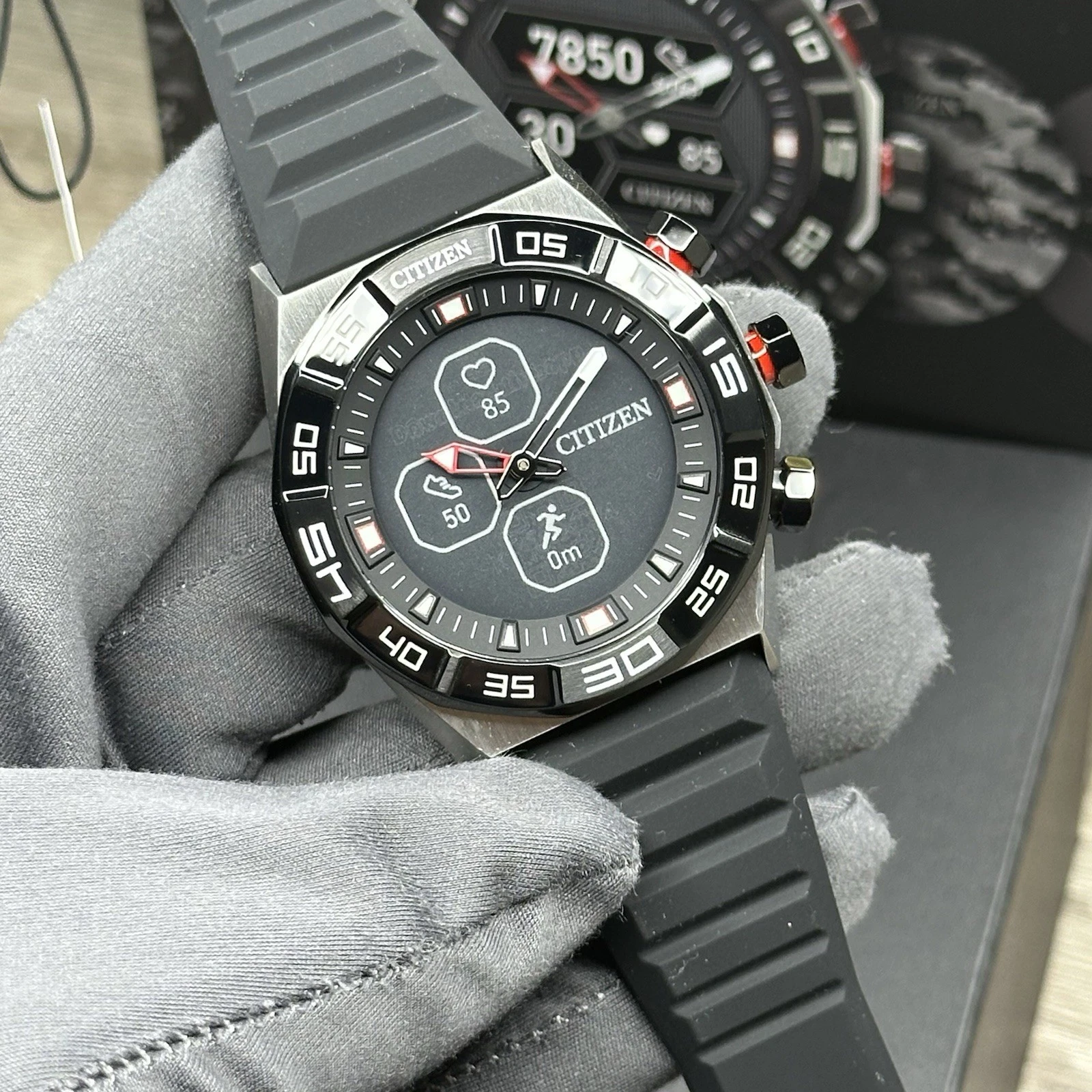 NEW✅CLOSEOUT✅ Citizen CZ Hybrid Silicone Analog And Digital Smartwatch JX2007-09