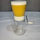 Vintage Federal Housewares Nut Grinder Gold w/White Lid Chicago IL 7 1/2"