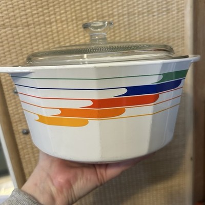 Fire and Ice Mikasa Rainbow Casserole Dish with lid Studio Nova Hi Fi VTG 70/80
