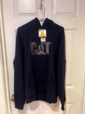 CATERPILLAR CAT Embroidered Logo Blue S3 Cord System Work Sweatshirt Hoodie M