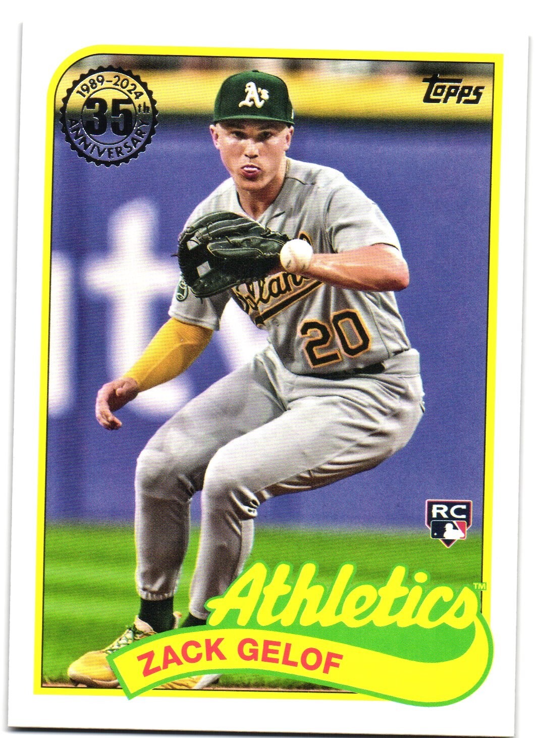 2024 Topps Series 1 Zack Gelof 1989 35TH Anniversary Rookie #89B-90 - Athletics