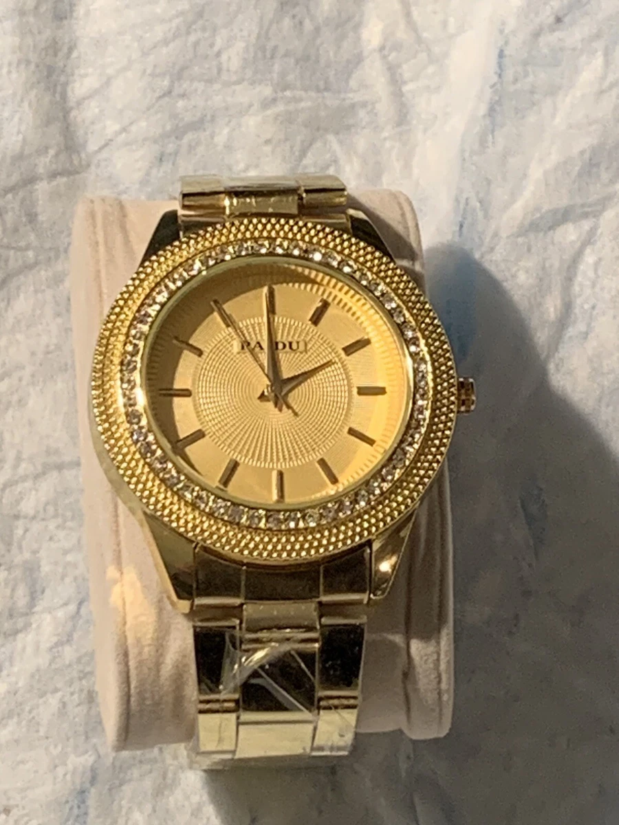 Men Paidu Bracelet Watch size 8.5 Gold Tone Color Need A New