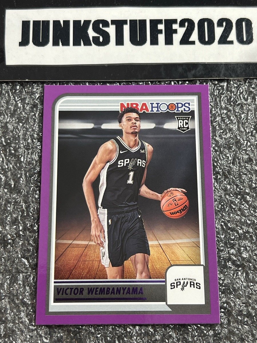 2023-24 Panini NBA Hoops Victor Wembanyama Rookie Purple Foil SP 