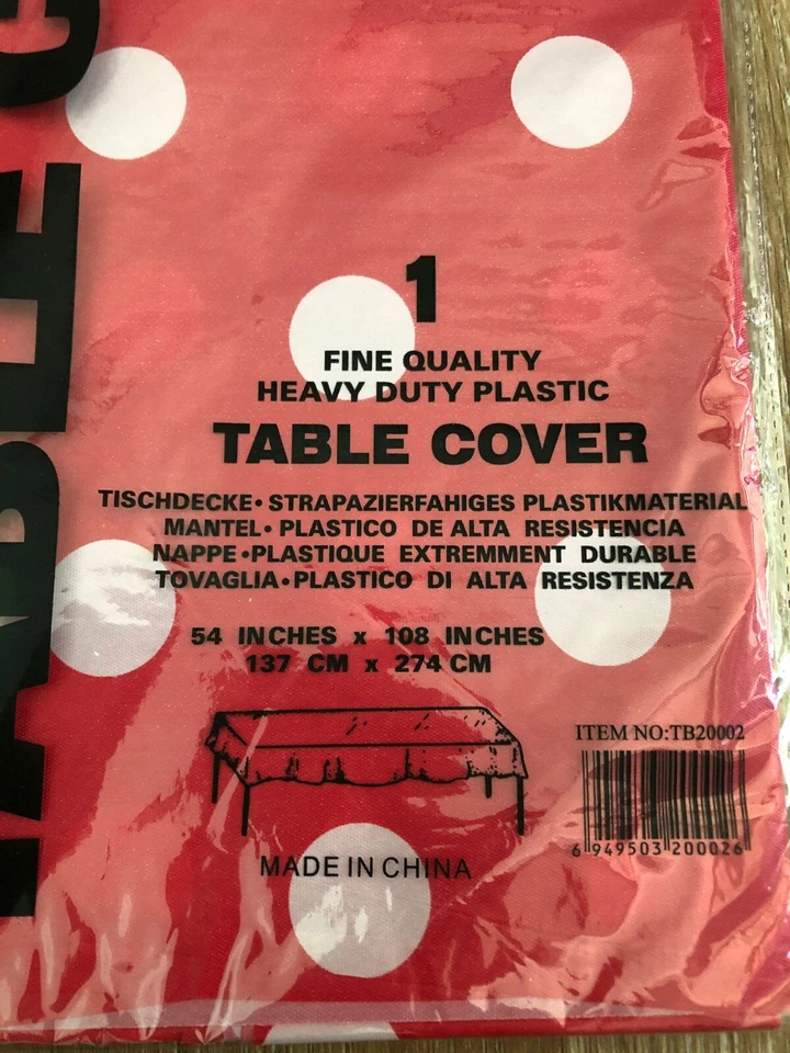 Manteles de plástico para fiesta con lunares manteles rectangulares tamaño 108" x 54" Foto 4 de 4