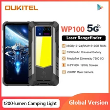 OUKITEL WP100 5G IP68 Phone Laser Rangefinder Camping Light 33000mAh 200MP 120Hz