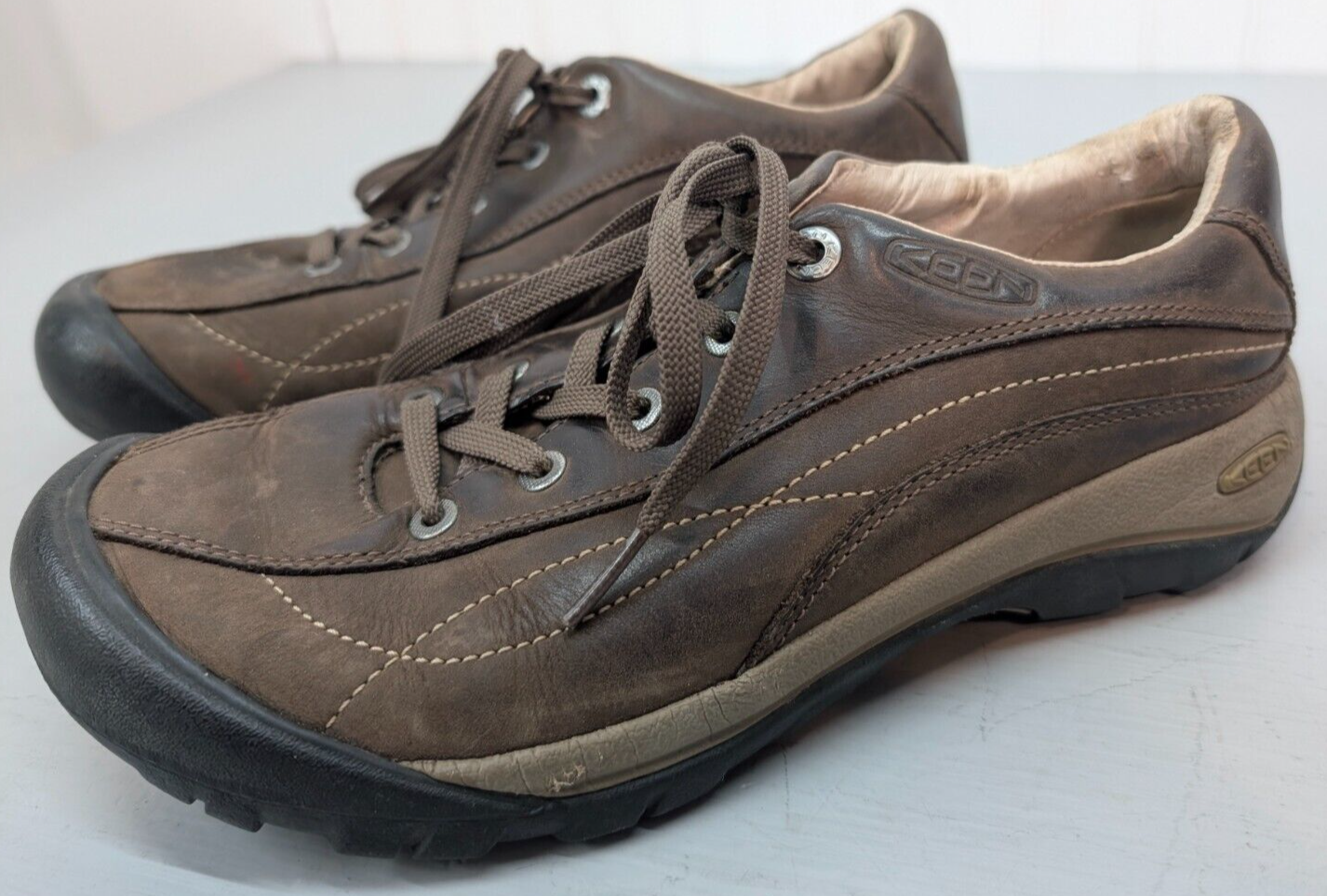 Scarpe da trekking Keen Toyah donna 8 5 stringate pelle marrone sneakers escursionismo 1007732