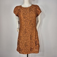 Free People Mini Dress Juniors Size S Lace Pretty Penny Brown Bru 21