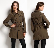 New Diesel Brand Women Gooka Army Green Military-styled Trench Coat Jacket