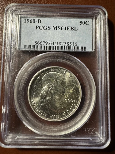 1960 D Franklin Half Dollar MS64 FBL PCGS