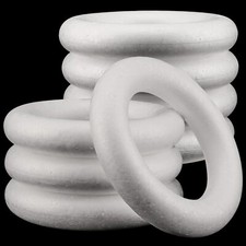 8 Pack 8 Inch Craft Foam Wreath White Polystyrene Foam Circles Ring Round Foa...