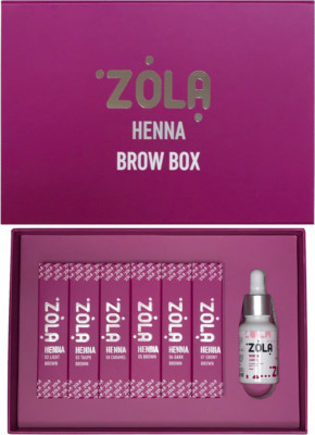 ZOLA HENNA BROW BOX 6 X 10 g (6 COLORS AND OIL GROWTH ACTIVATOR 15 ml)