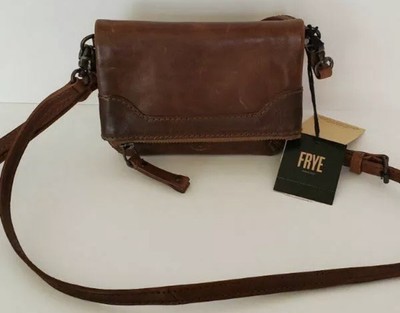 frye melissa zip crossbody cognac