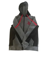 Youth Boys Houston Rockets Zip Gray Black Red Hoodie Sweatshirt Size Small