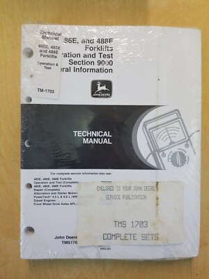 John Deere 485E,486E, and 488E Forklifts Operation & Test Technical Man TM1703 