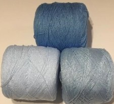Crystal lace yarn. Colors 14/136/25 Acrylic/Rayon. 900 yards each. 1 lot of 3.