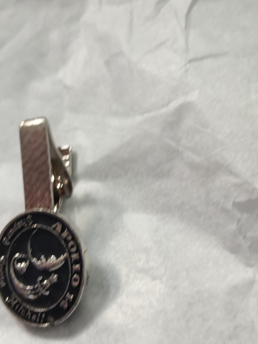 Vintage Tie Clip NASA Apollo 14 Silver Tone Black Background | eBay