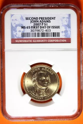 2007 P NGC MS65 John Adams Presidential Dollar #B41699