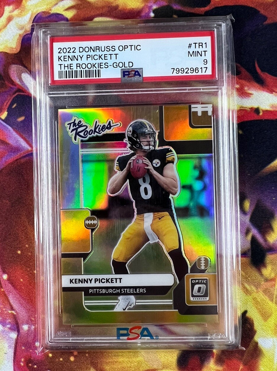 GOLD KENNY PICKETT 2022 Donruss Optic The Rookies /10 SSP RC, Steelers PSA 9