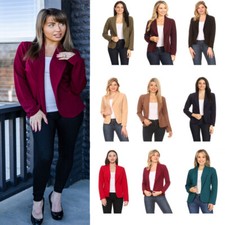 Womens Lightweight Casual Open Front Blazer Jacket