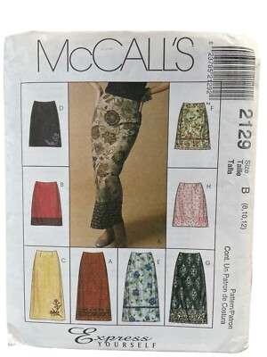 McCalls Sewing Pattern 2129 Skirt 2 Lengths Modest Misses Size 8-12