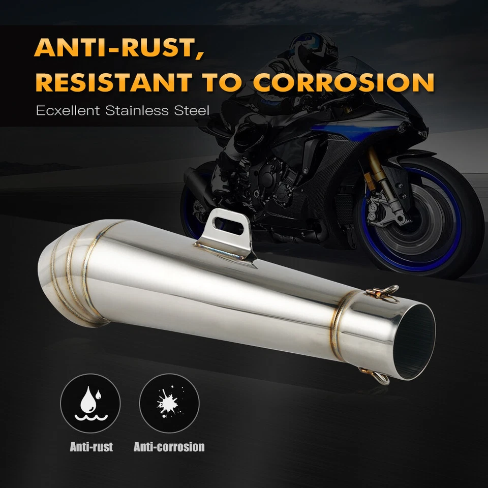 Stainless Steel GP Exhaust Muffler Pipe Slip-On for Street Sport Motorcycle 51mm - image 4 of 4
