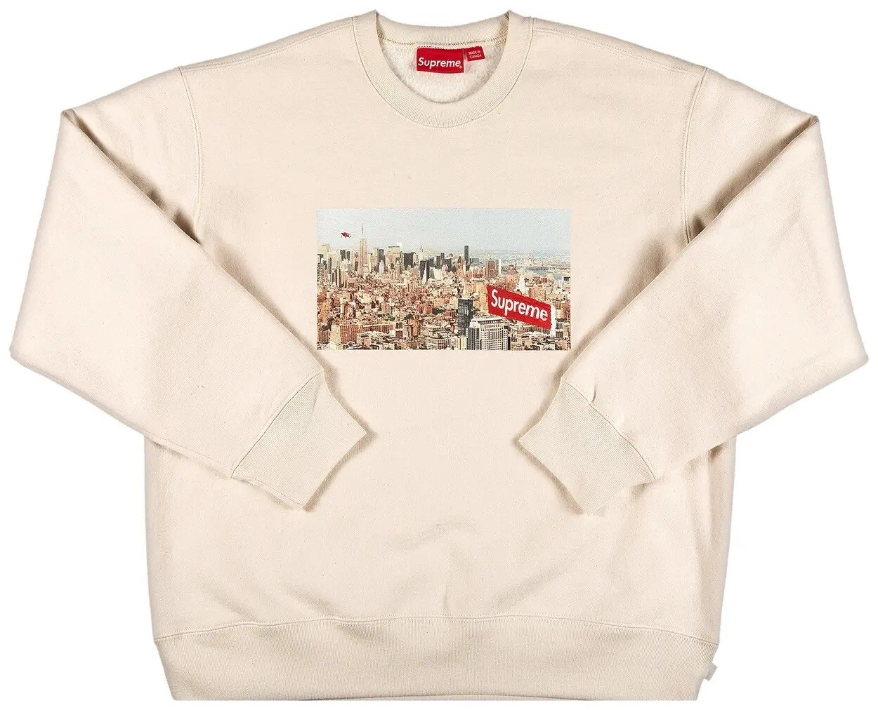 Supreme Aerial Crewneck NYC TAILLE L crème naturelle