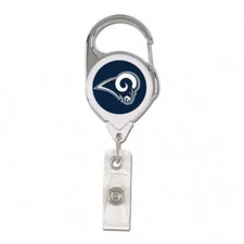 Los Angeles Rams Retractable ID Badge Holder NFL Football Security Clip Fan Reel